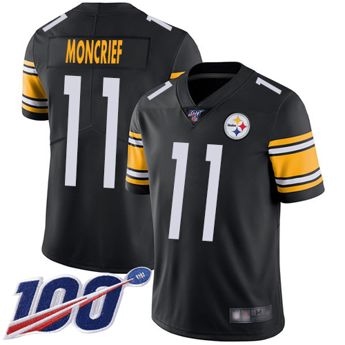 Men Pittsburgh Steelers Football #11 Limited Black Donte Moncrief Home 100th Season Vapor Untouchable Nike NFL Jersey->women nfl jersey->Women Jersey